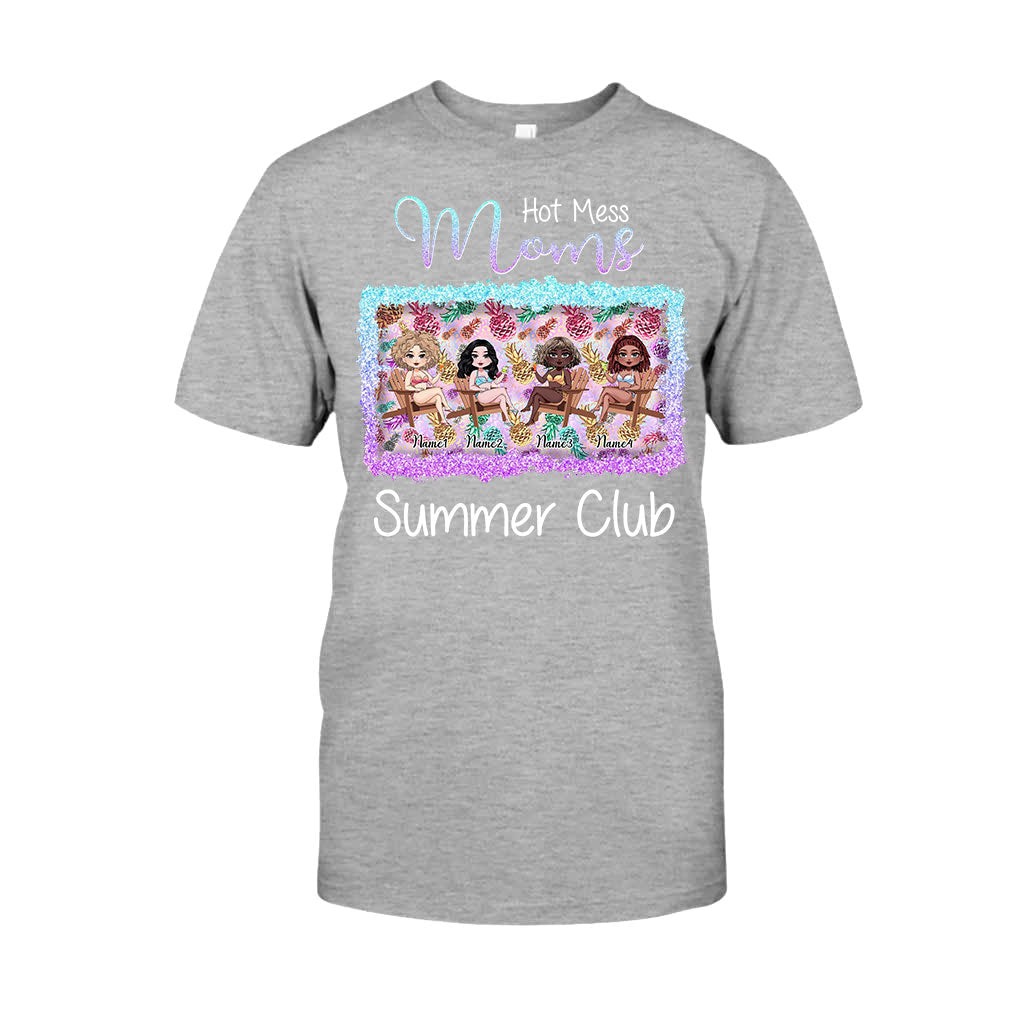 Hot Mess Moms Sommerclub – Personalisiertes Bestie-T-Shirt und Hoodie