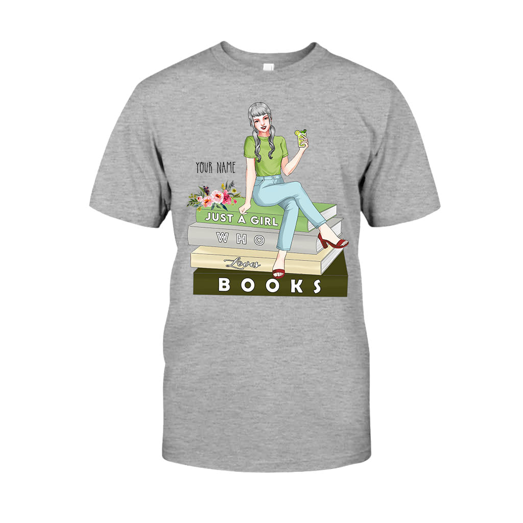 Einfach ein Mädchen, das Bücher liebt – personalisiertes Buch-T-Shirt und Hoodie