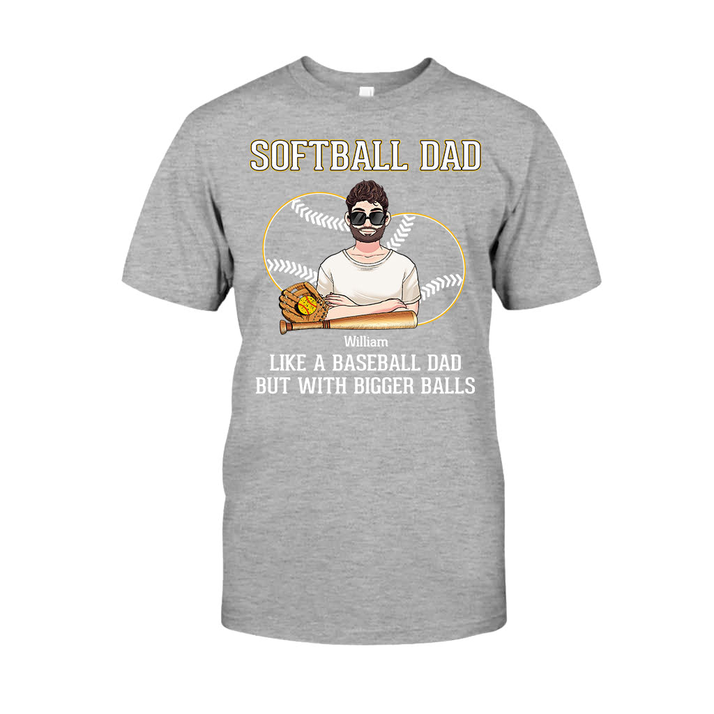 Softball-Papa wie ein Baseball-Papa, nur mit größeren Bällen – personalisiertes Softball-T-Shirt und Hoodie