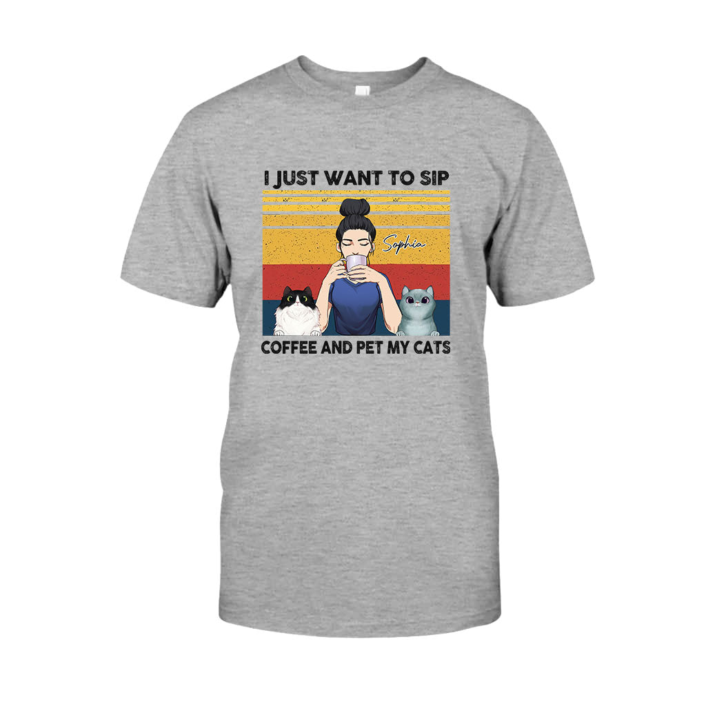 Cat Mom Coffee – Personalisiertes Katzen-T-Shirt und Hoodie