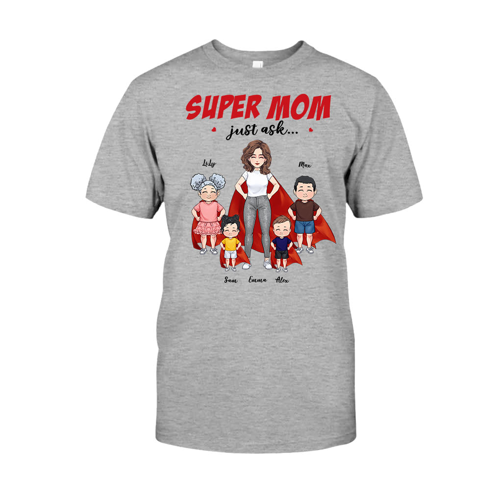 Supermama – Geschenk für Mama und Oma – Personalisiertes T-Shirt und Hoodie