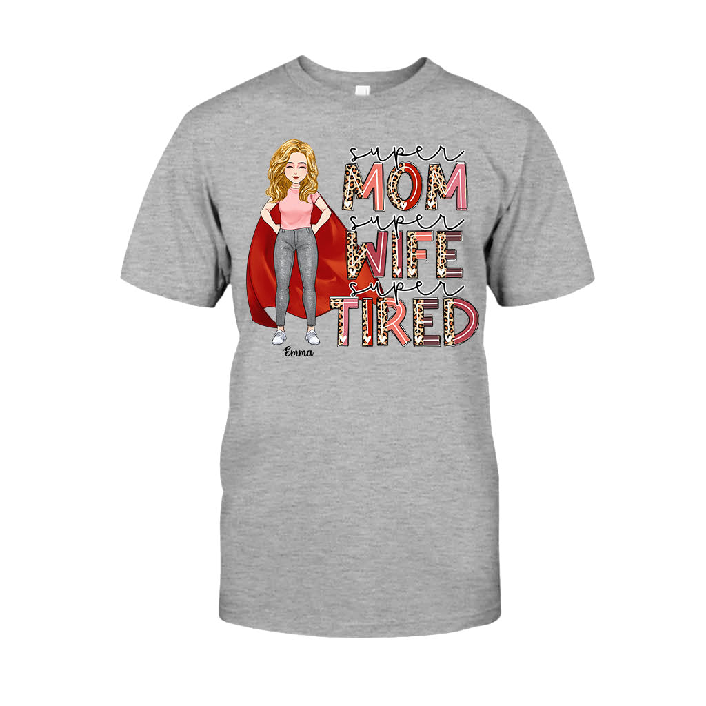 Supermama, Superfrau, Supermüde – Personalisiertes Muttertags-T-Shirt und Hoodie