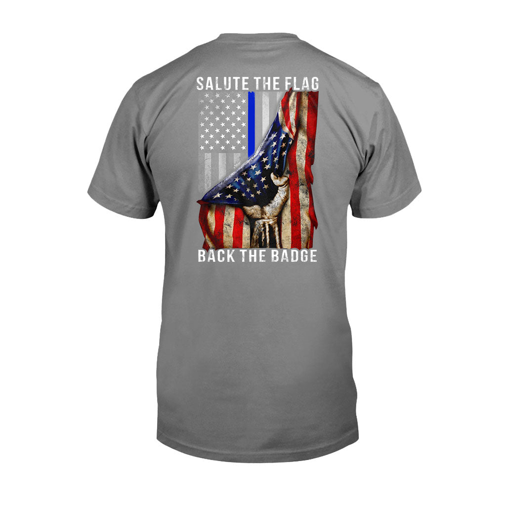 „Salute The Flag“ – T-Shirt und Hoodie für Polizeibeamte 0621