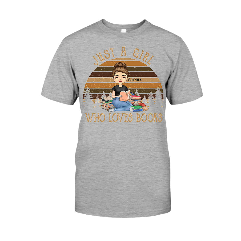 Einfach ein Mädchen, das Bücher liebt – personalisiertes Buch-T-Shirt und Hoodie