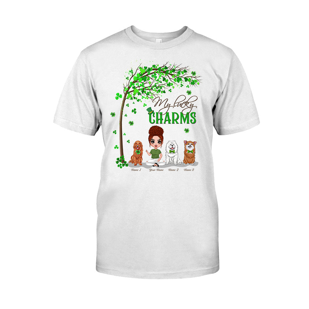 Patrick Day Irish Dogs And Girl - Personalized T-shirt and Hoodie