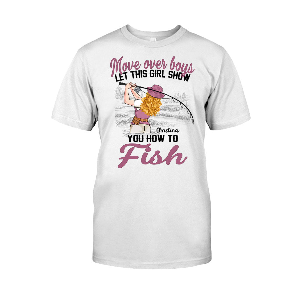Platz da, Jungs! Dieses Mädchen zeigt euch, wie man angelt – personalisiertes Angel-T-Shirt und Hoodie