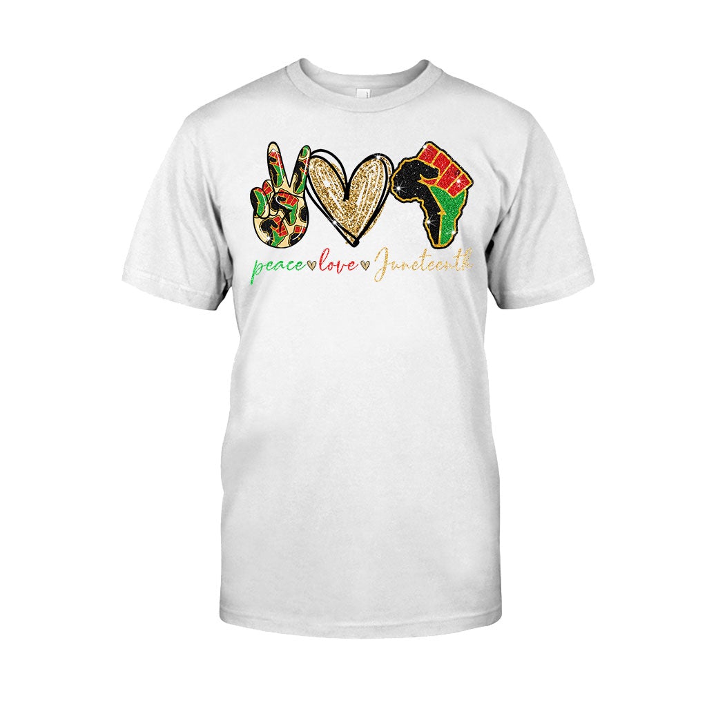 Juneteenth – T-Shirt und Hoodie für Afroamerikaner mit Glitzer-Imitat 1121