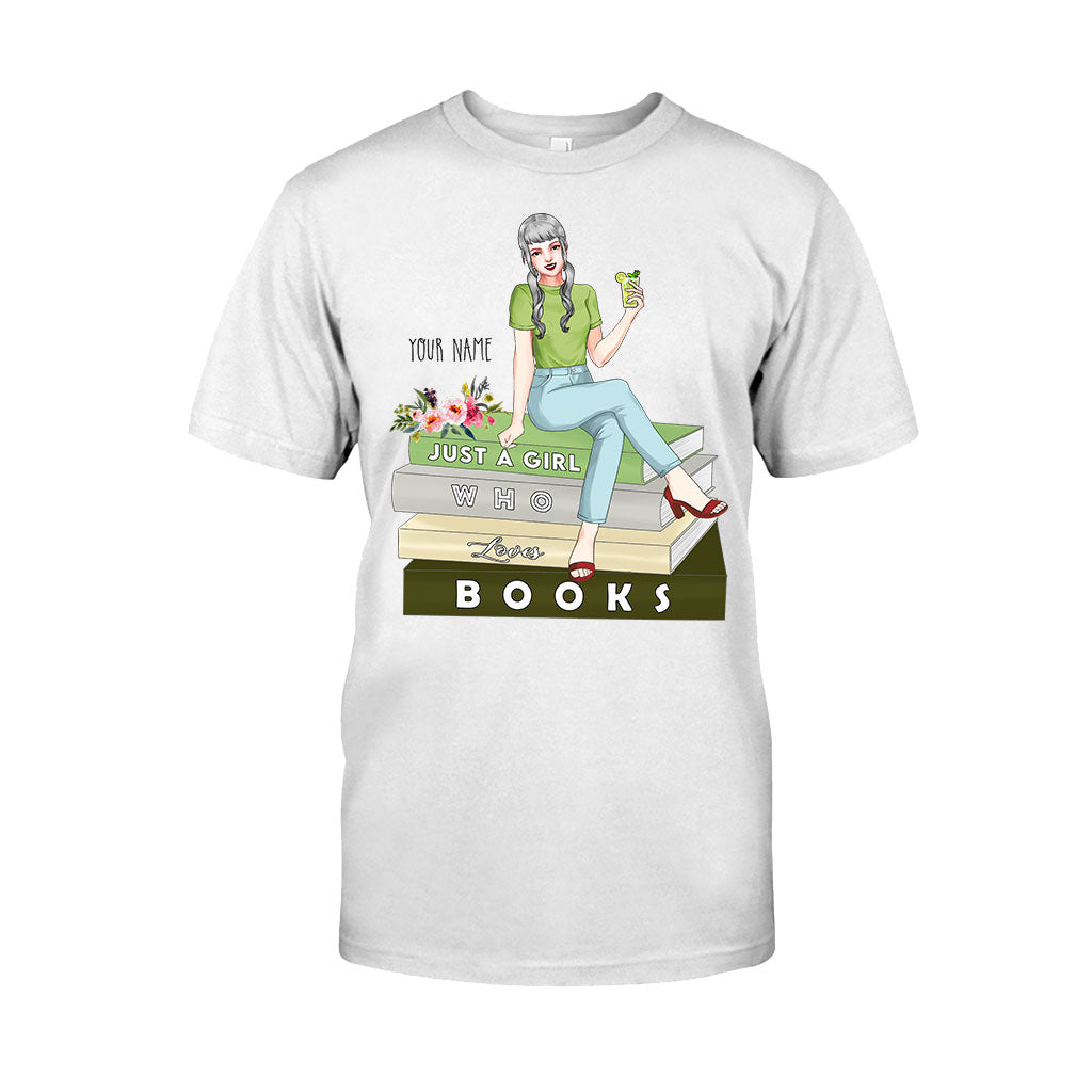 Einfach ein Mädchen, das Bücher liebt – personalisiertes Buch-T-Shirt und Hoodie