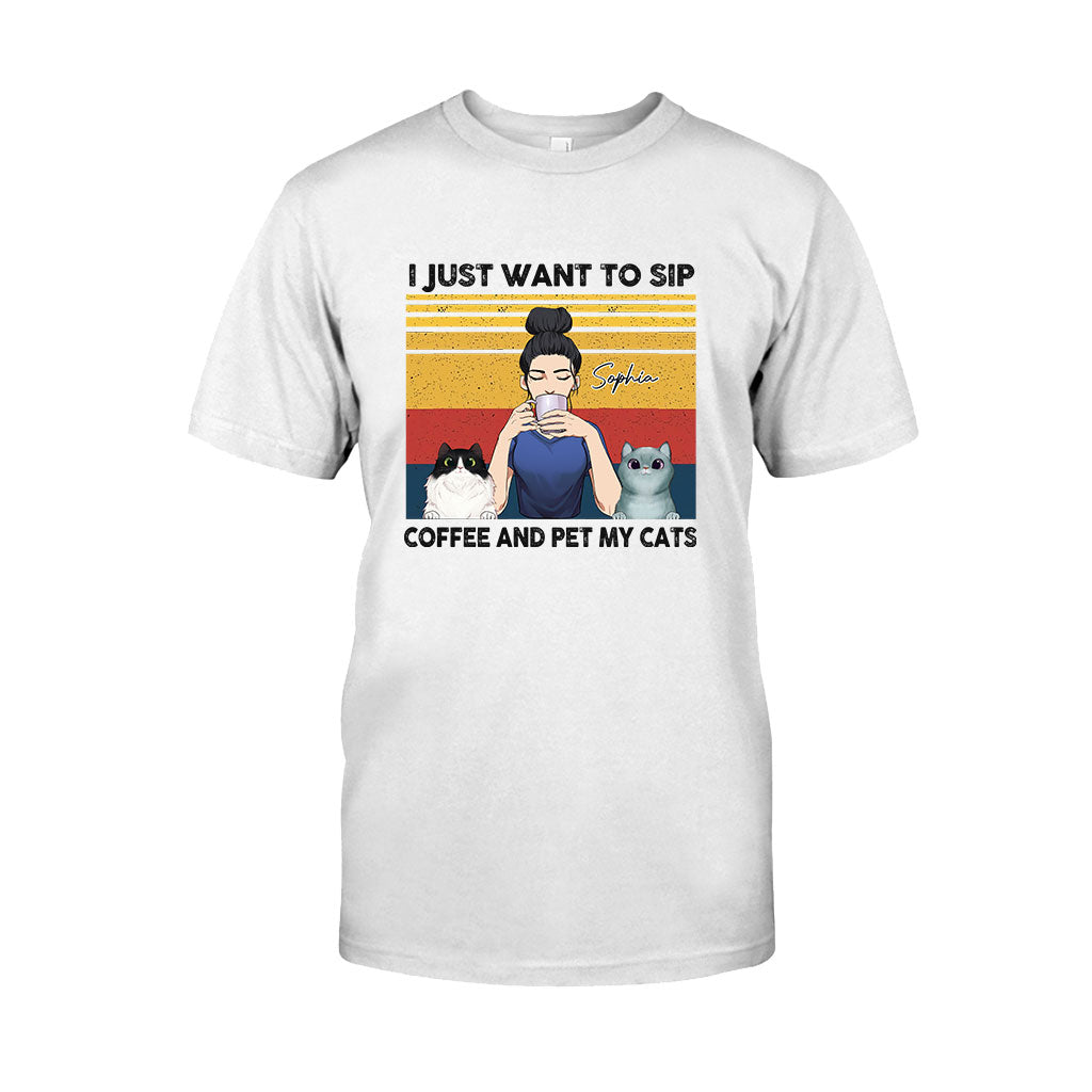 Cat Mom Coffee – Personalisiertes Katzen-T-Shirt und Hoodie