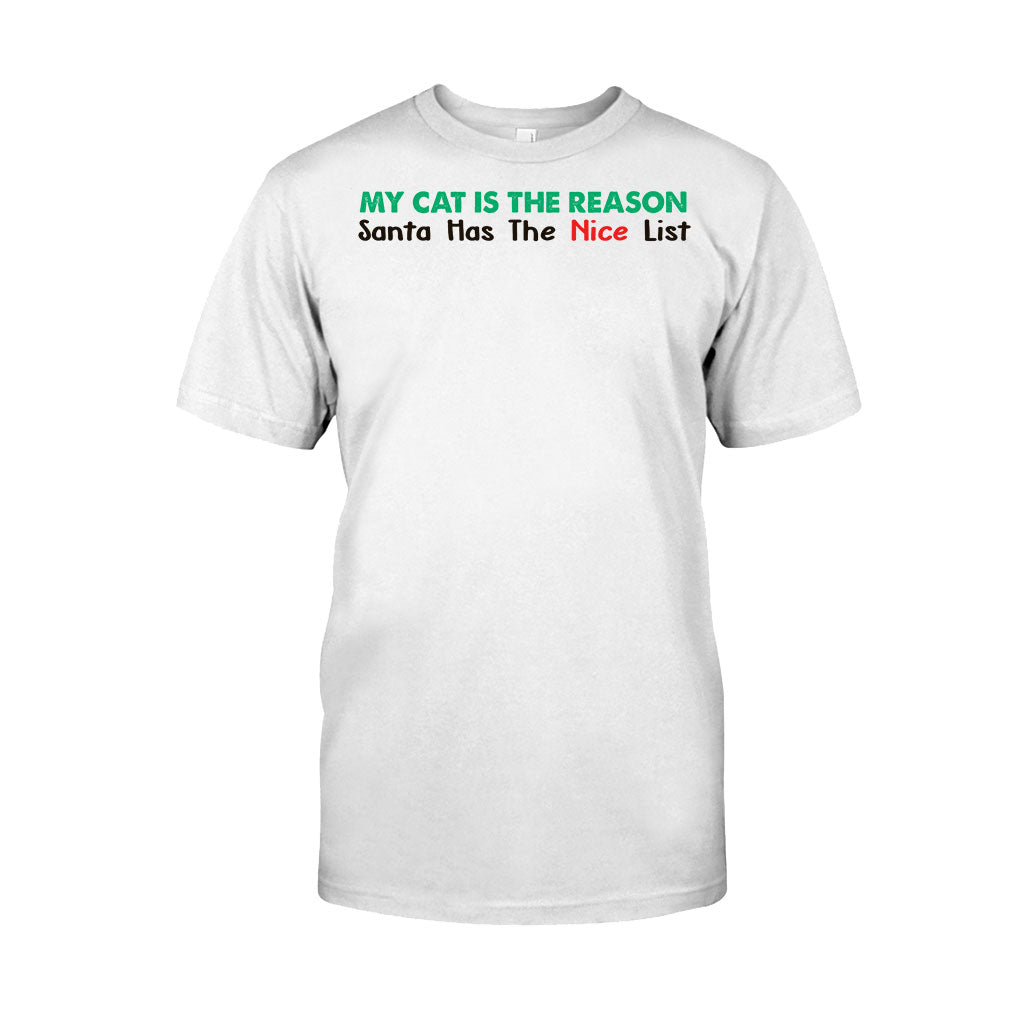 Meine Katze ist der Grund, warum der Weihnachtsmann die Liste der unartigen Kinder hat – personalisiertes Weihnachts-T-Shirt und Hoodie