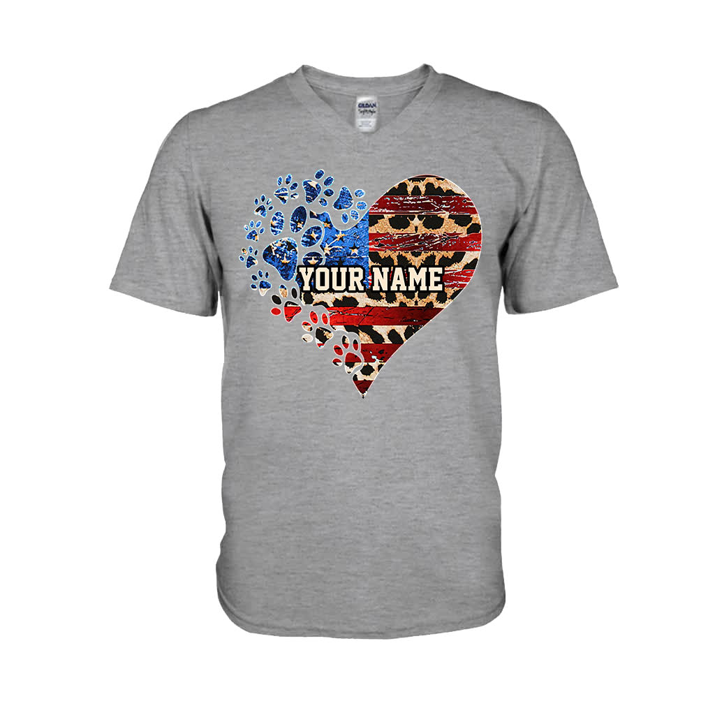 Die Juli-Katzenmama – Personalisiertes Hunde-T-Shirt und Hoodie zum Unabhängigkeitstag