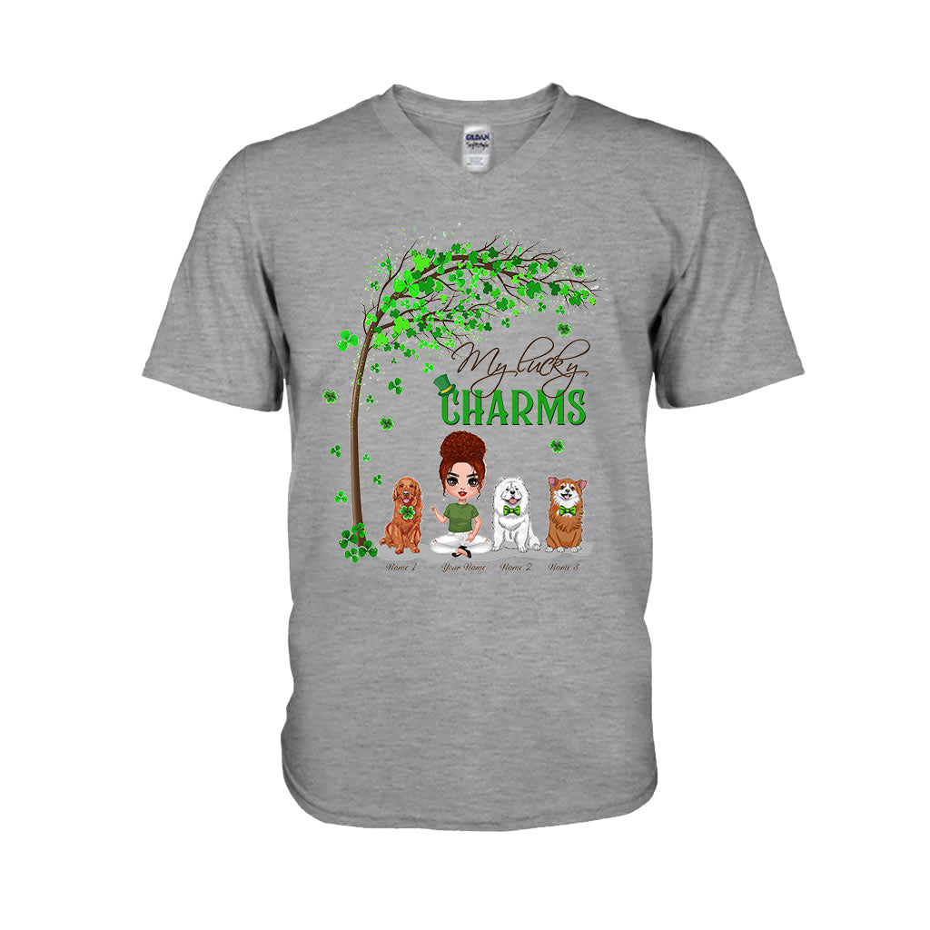 Patrick Day Irish Dogs And Girl - Personalized T-shirt and Hoodie