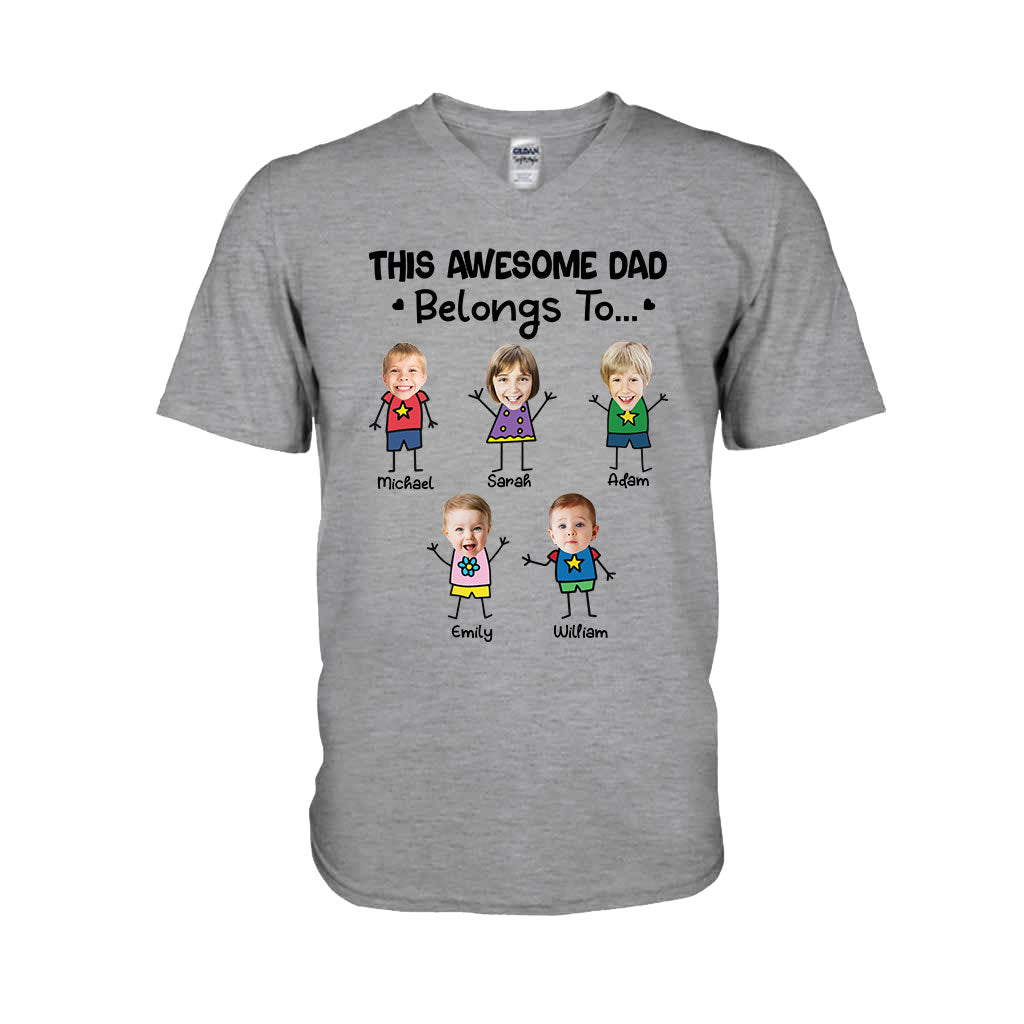 This Awesome Dad Belongs To - Personalized Father T-shirt and Hoodie