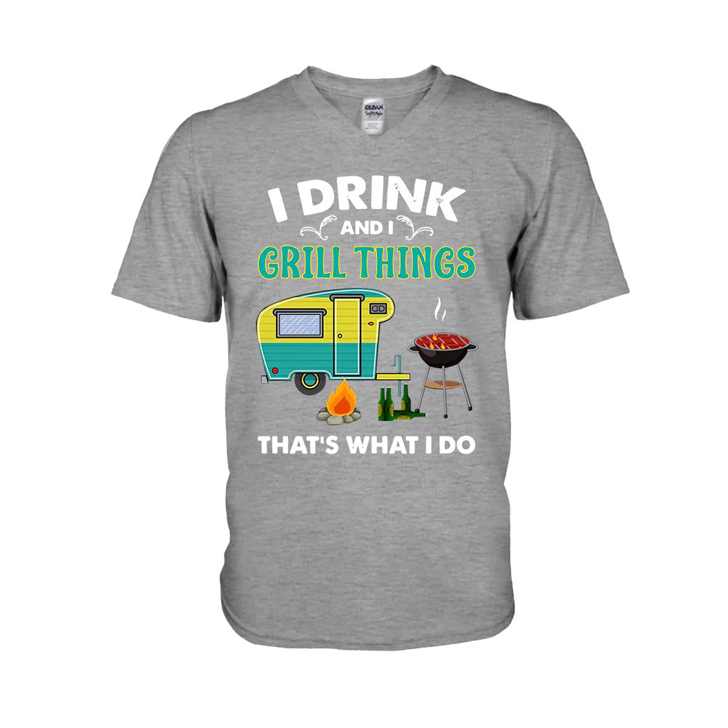 Ich trinke und grille – Camping-T-Shirt und Hoodie 112021