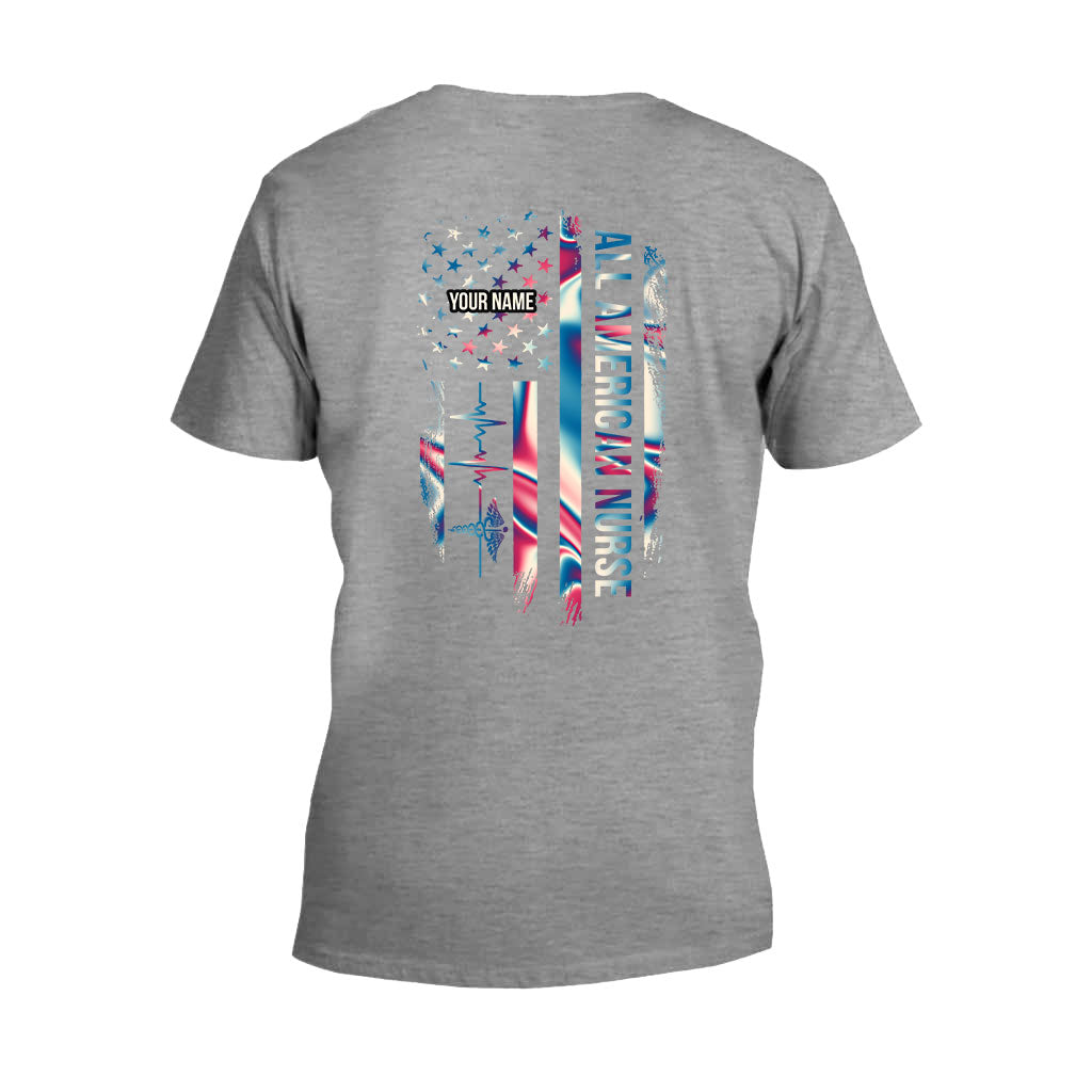 Stolze Krankenschwester – Personalisiertes T-Shirt und Hoodie zum Unabhängigkeitstag