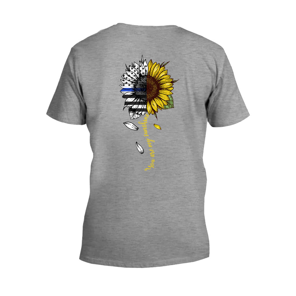 You Are My Sunshine Sunflower - Blue Line Police Officer T-shirt and Hoodie 1121