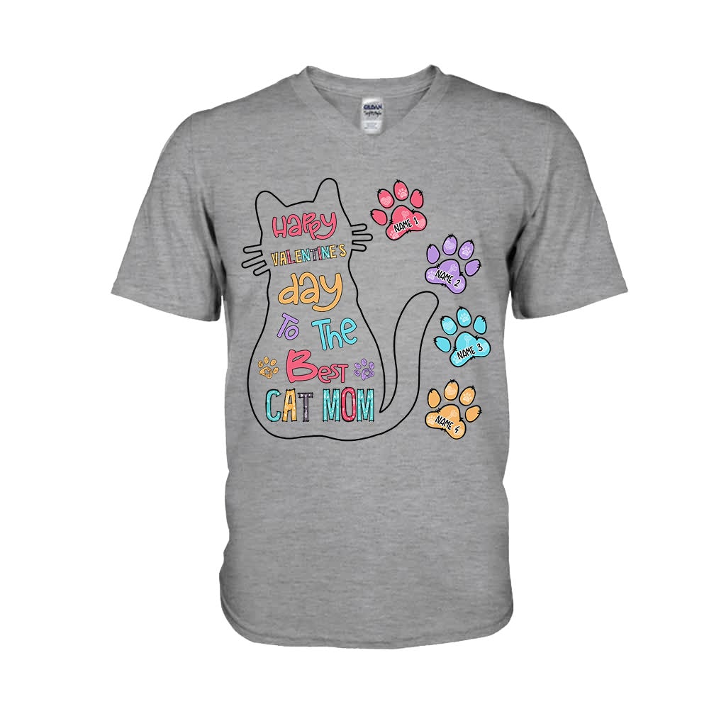 Katzenmama-Leben ist schöner mit Katzen – Personalisiertes Katzen-T-Shirt und Hoodie