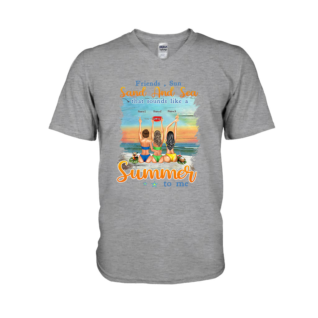 Ich liebe dich bis zum Strand und zurück – personalisiertes T-Shirt und Hoodie für die beste Freundin