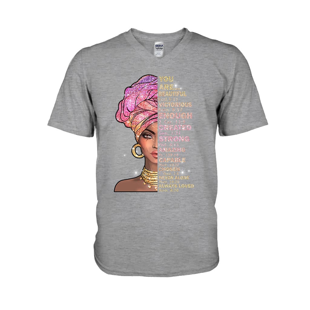 Du bist wunderschön – T-Shirt und Hoodie für Afroamerikaner mit Glitzer-Imitat 1121