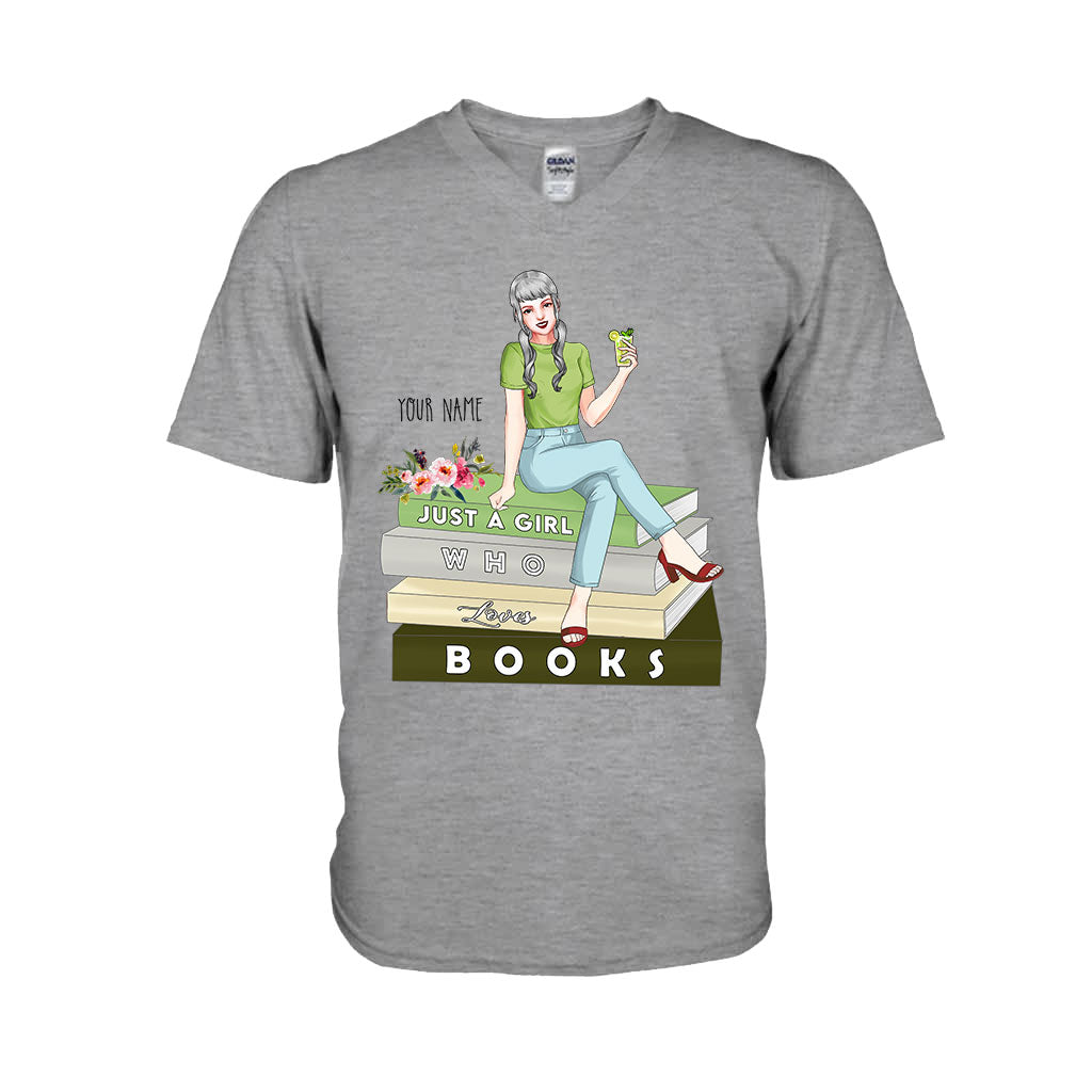 Einfach ein Mädchen, das Bücher liebt – personalisiertes Buch-T-Shirt und Hoodie