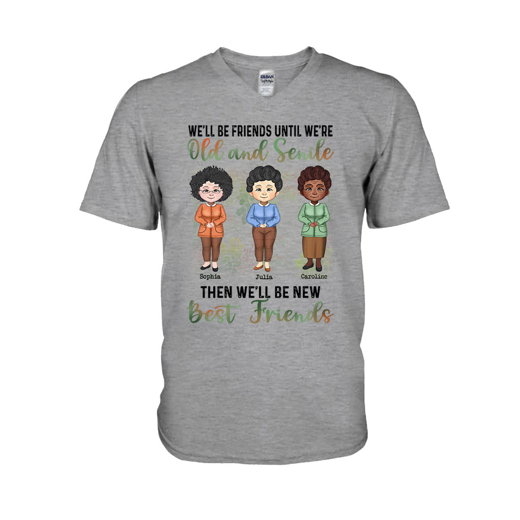 Wir bleiben Freunde bis ins hohe Alter – personalisiertes Bestie-T-Shirt und Hoodie
