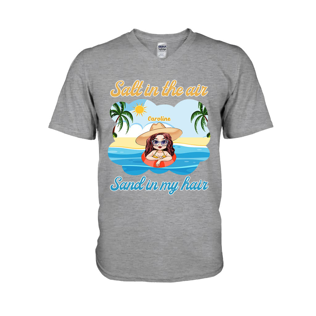 Salz in der Luft, Sand in meinen Haaren – Personalisiertes T-Shirt und Hoodie für Meeresliebhaber