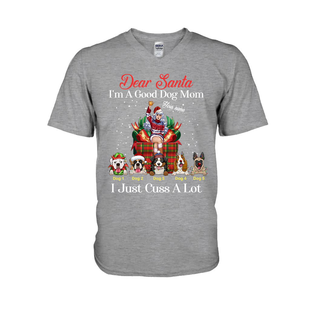 Lieber Weihnachtsmann, ich bin eine gute Hundemama – Personalisiertes Weihnachts-T-Shirt und Hoodie für Hunde