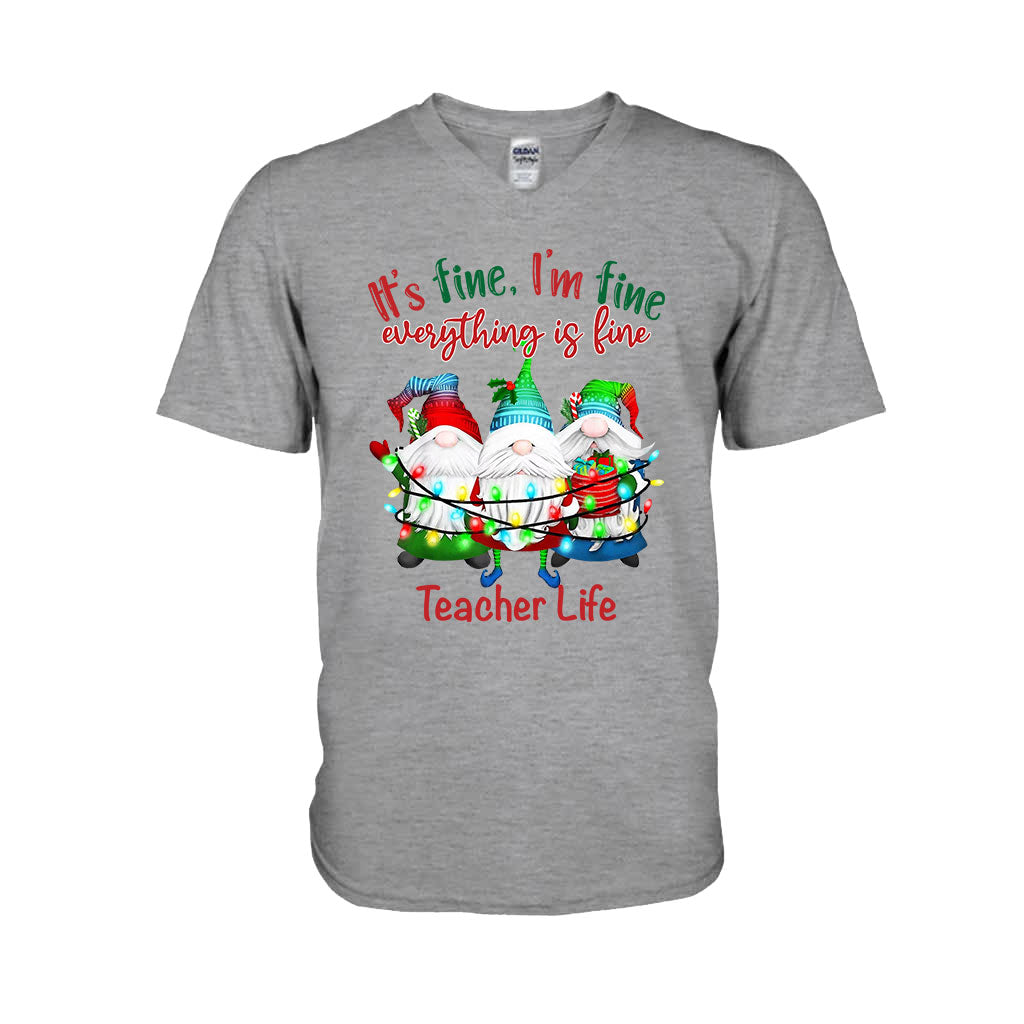 It's Fine Im Fine Everything Is Fine - Personalized Teacher T-shirt and Hoodie