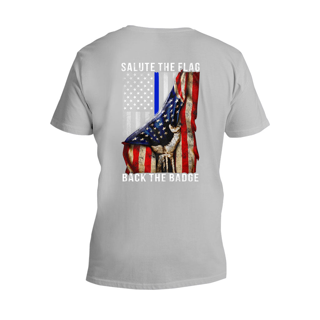 „Salute The Flag“ – T-Shirt und Hoodie für Polizeibeamte 0621