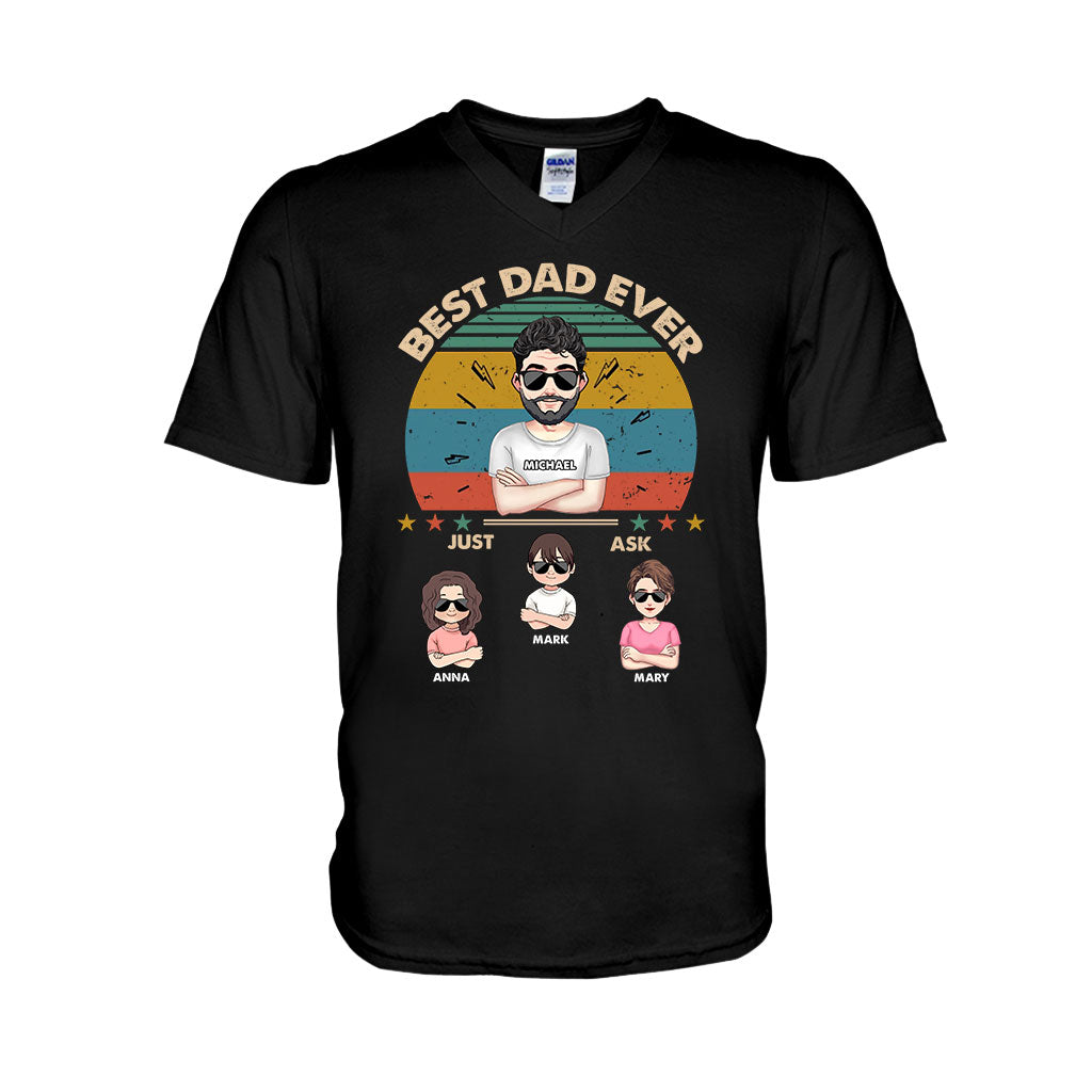 Bester Papa aller Zeiten – Geschenk für Papa, Mama, Opa, Oma, Großvater – Personalisiertes T-Shirt und Hoodie