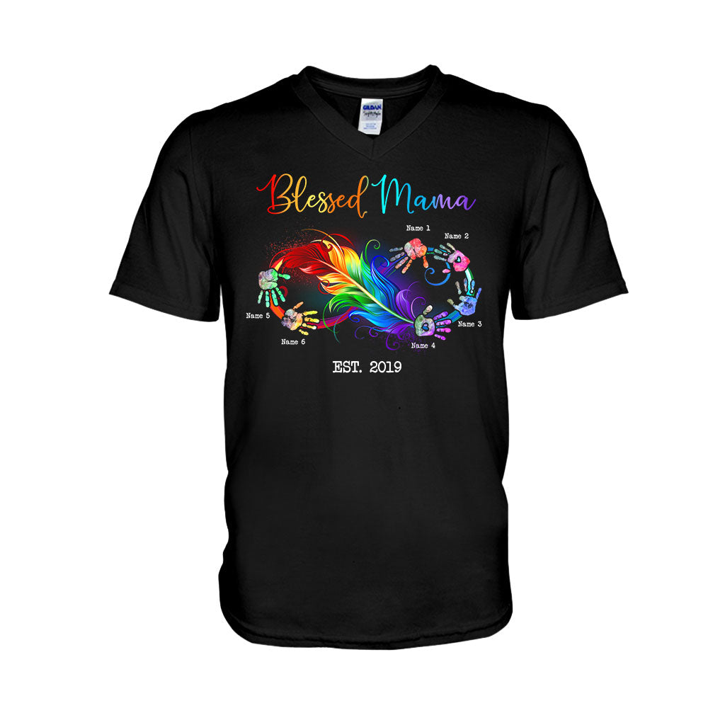 Gesegnete Mama – Geschenk für Mama und Oma – Personalisiertes T-Shirt und Hoodie