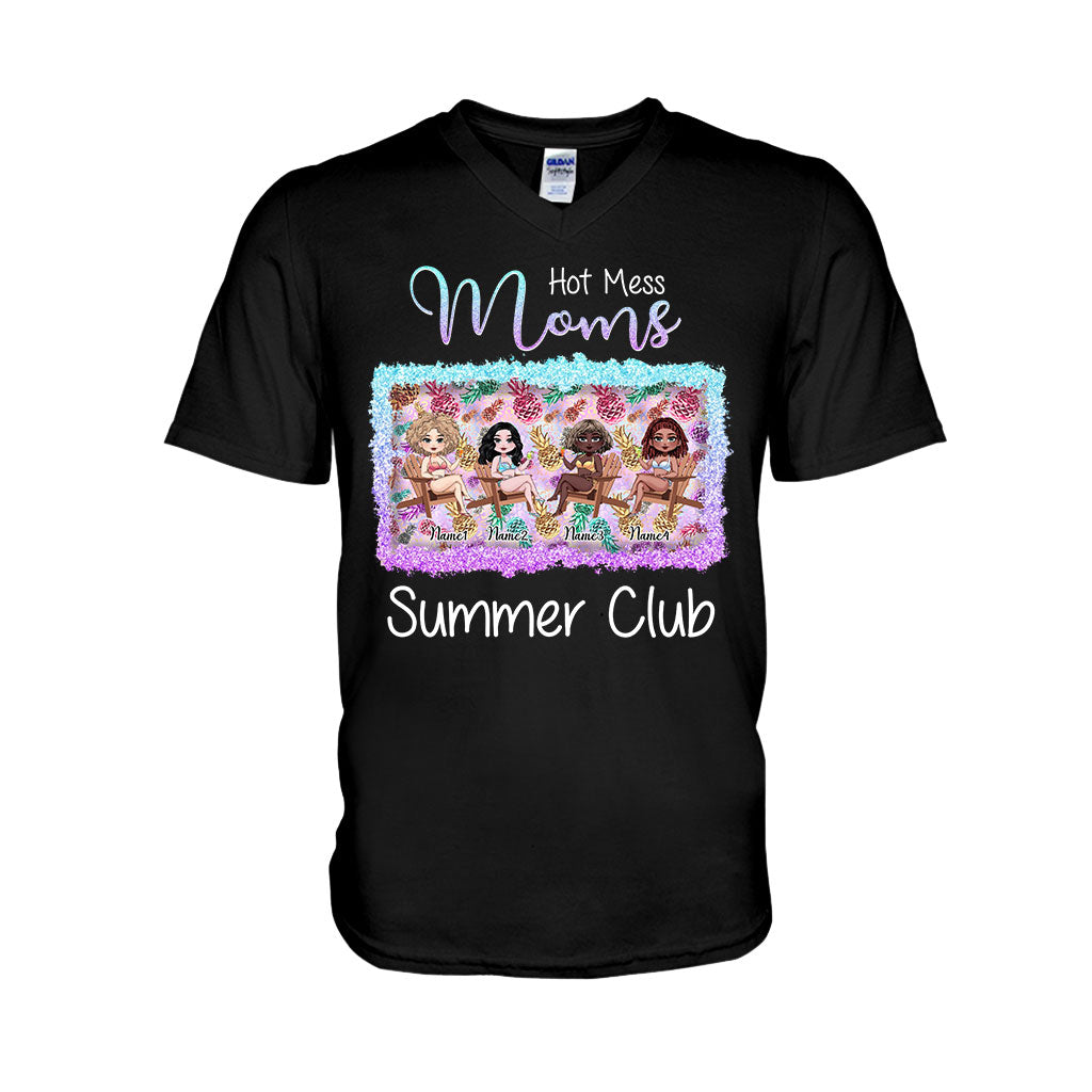 Hot Mess Moms Sommerclub – Personalisiertes Bestie-T-Shirt und Hoodie