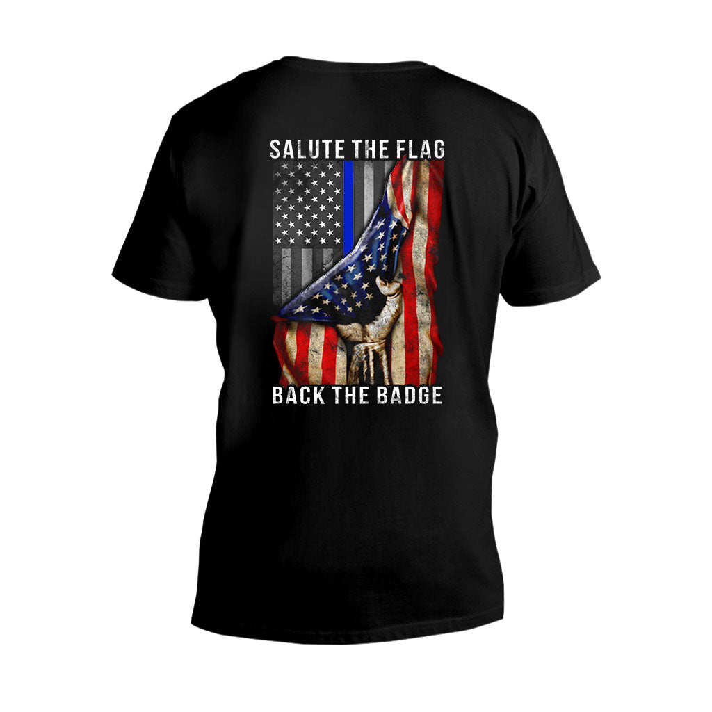 „Salute The Flag“ – T-Shirt und Hoodie für Polizeibeamte 0621