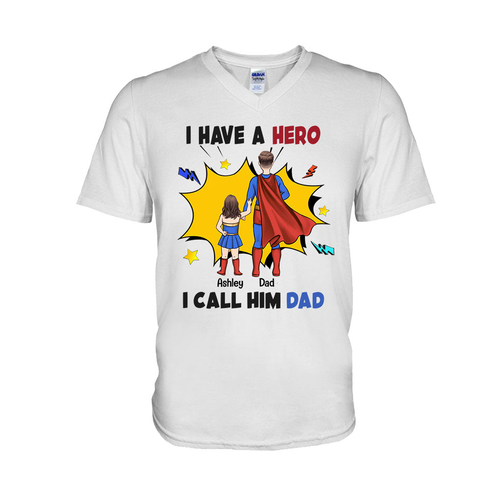 Ich habe einen Helden, ich nenne ihn Papa – personalisiertes Vater-T-Shirt und Hoodie