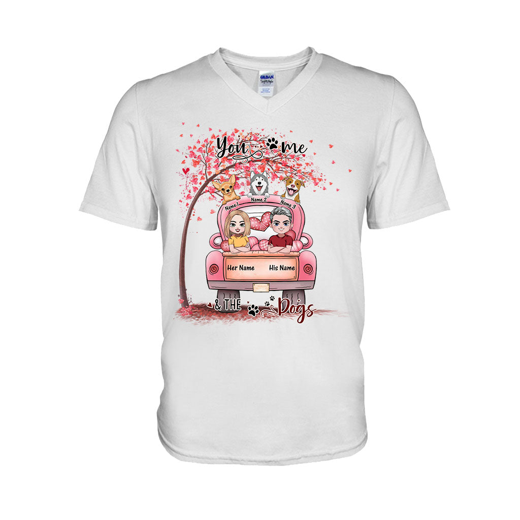 Du, ich und der Hund – personalisiertes Partner-T-Shirt und Hoodie