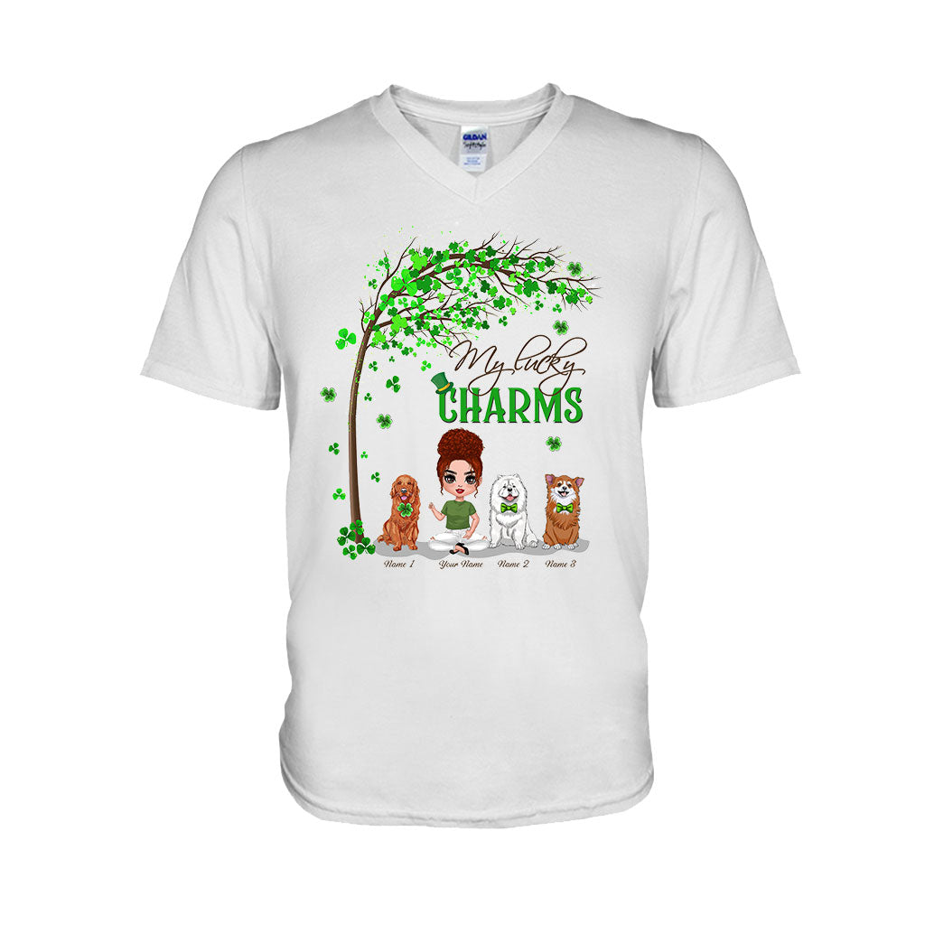 Patrick Day Irish Dogs And Girl - Personalized T-shirt and Hoodie