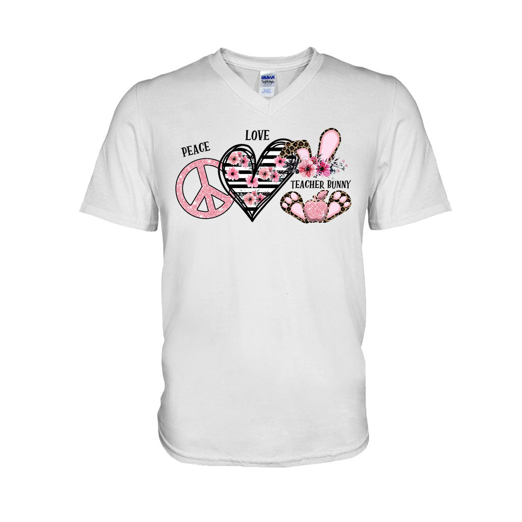 Peace Love One Hip Teacher – Personalisiertes T-Shirt und Hoodie