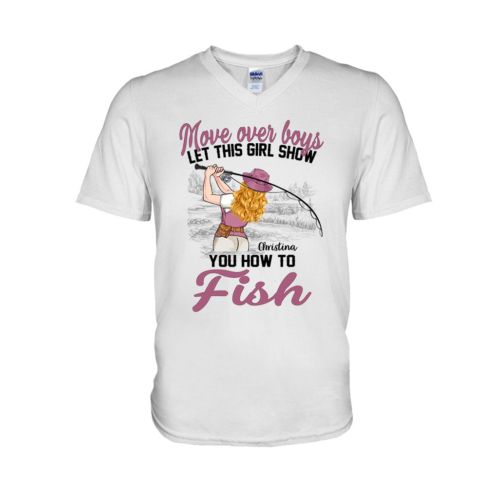 Platz da, Jungs! Dieses Mädchen zeigt euch, wie man angelt – personalisiertes Angel-T-Shirt und Hoodie