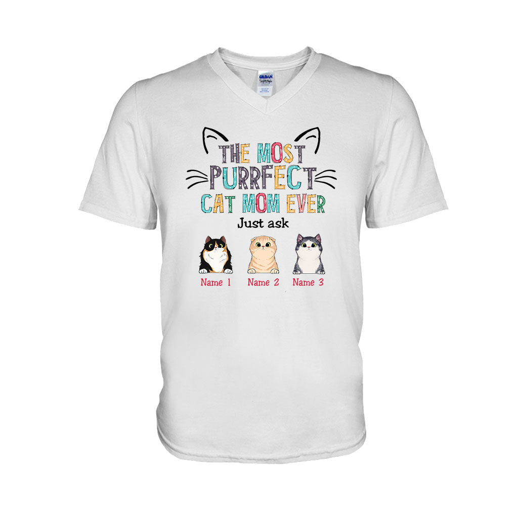 Die perfekte Katzenmama – personalisiertes Muttertags-T-Shirt und Hoodie mit Katzenmotiv