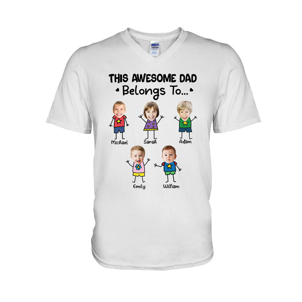 This Awesome Dad Belongs To - Personalized Father T-shirt and Hoodie