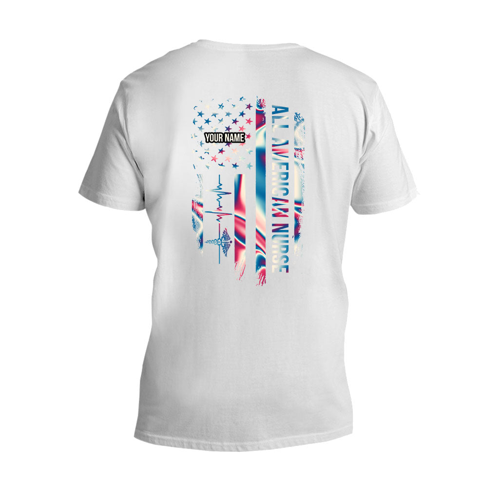 Stolze Krankenschwester – Personalisiertes T-Shirt und Hoodie zum Unabhängigkeitstag