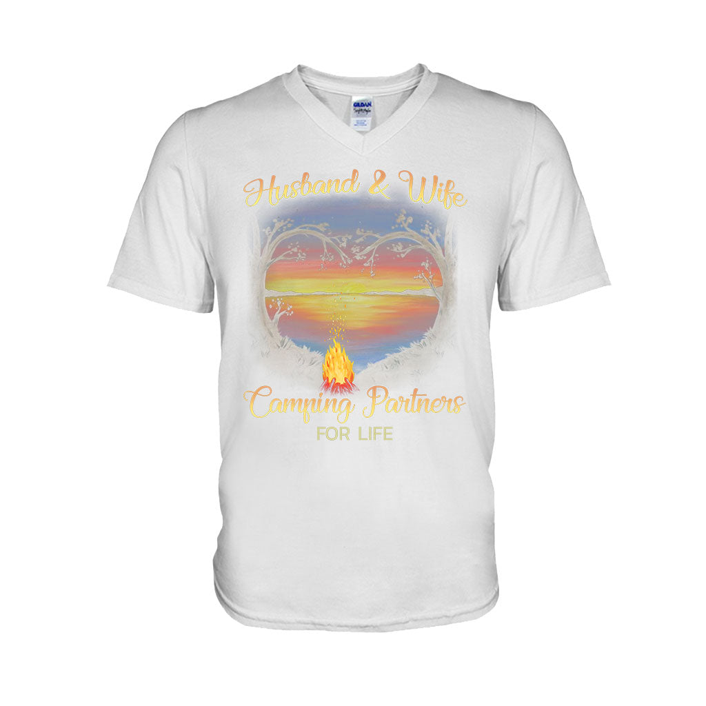 Husband And Wife Camping Partners For Life - T-shirt and Hoodie 1121