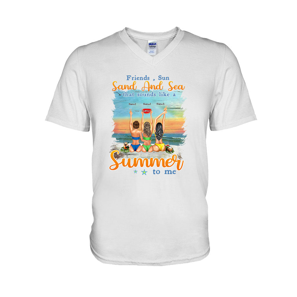 Ich liebe dich bis zum Strand und zurück – personalisiertes T-Shirt und Hoodie für die beste Freundin