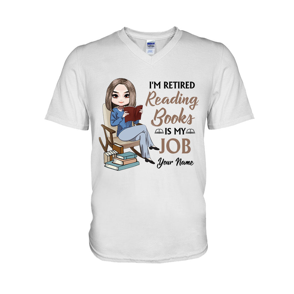 Ich bin Rentner und lese Bücher – mein Job! – Personalisiertes T-Shirt und Hoodie