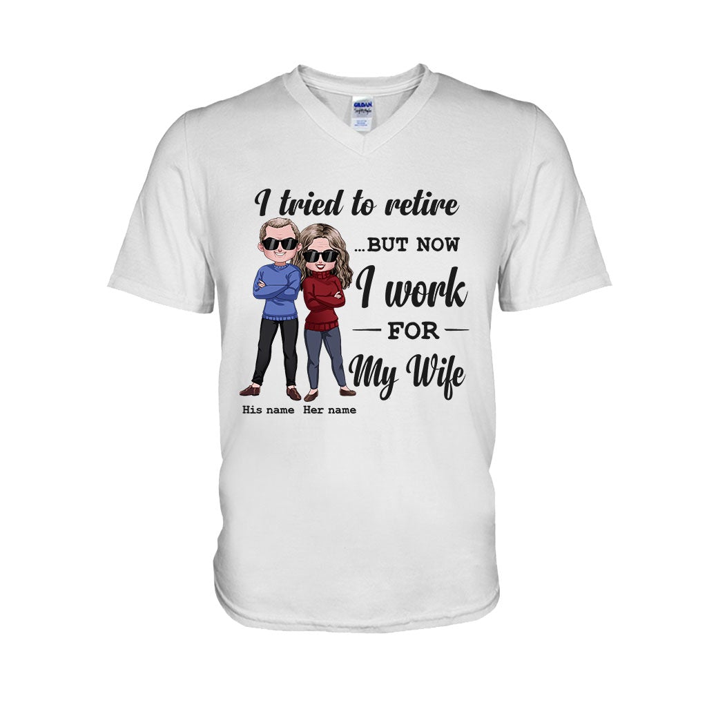 Ich habe versucht, in Rente zu gehen – Personalisiertes T-Shirt und Hoodie für Paare