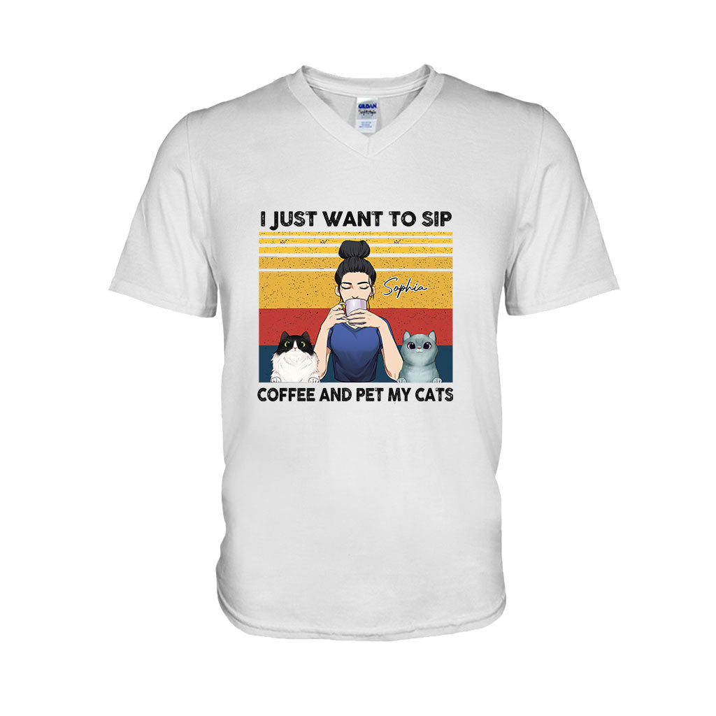 Cat Mom Coffee – Personalisiertes Katzen-T-Shirt und Hoodie