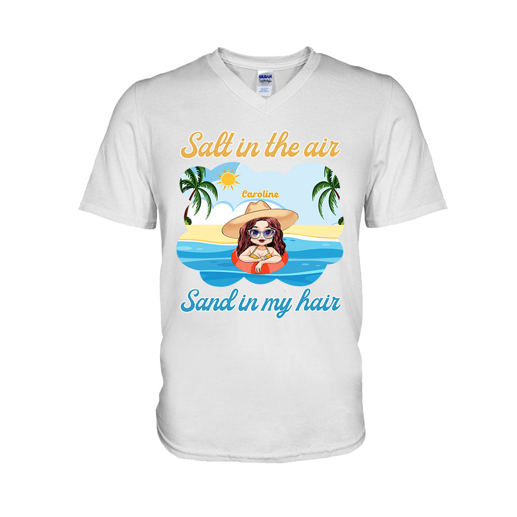 Salz in der Luft, Sand in meinen Haaren – Personalisiertes T-Shirt und Hoodie für Meeresliebhaber