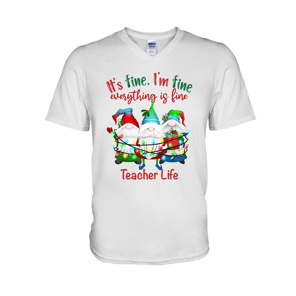 It's Fine Im Fine Everything Is Fine - Personalized Teacher T-shirt and Hoodie