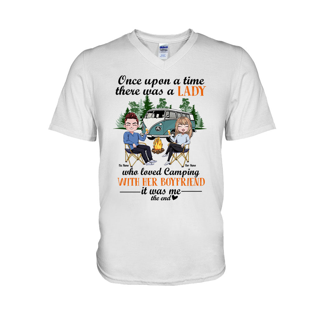 Once Upon A Time There Was A Lady - Personalized Camping Couple T-shirt and Hoodie