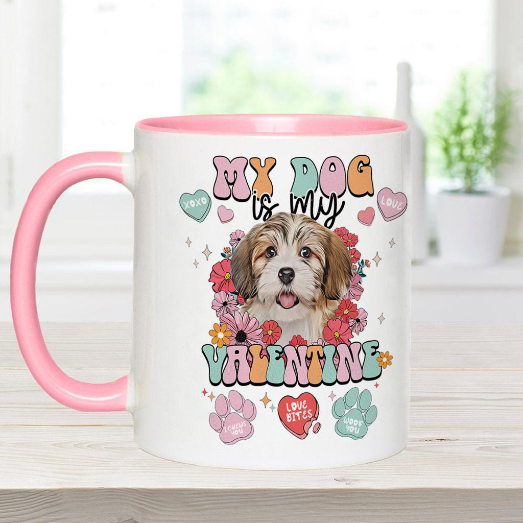 Mein Hund ist mein Valentinsschatz - Personalisierte Tasse mit Hundemotiv